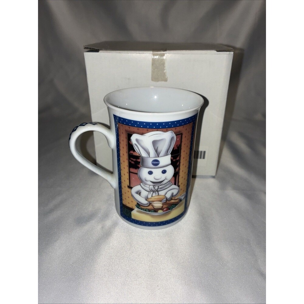 2001 Danbury Mint Pillsbury Doughboy November Thanksgiving Feast Mug With Box